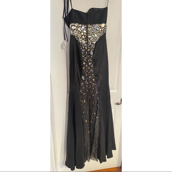 Jovani Strapless Black Gown w/ Embellishments - Picture 5 of 6